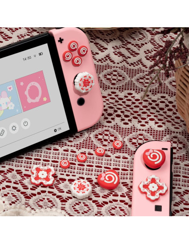 Tapas de Botones Yocore para Nintendo Switch - Pastel de Fresa