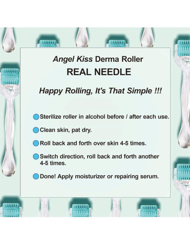 Derma Roller Angel Kiss 0.30mm 192 Agujas Acero Inoxidable