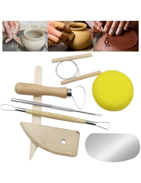 Juego de Herramientas de Cerámica Evwoge 8 Piezas para Esculpido Juego de Herramientas de Cerámica Evwoge 8 Piezas para Esculpido