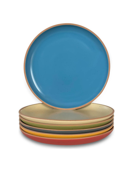 Juego de Platos Cerámica Mora Mate 19.8 cm Set 6 Pzs