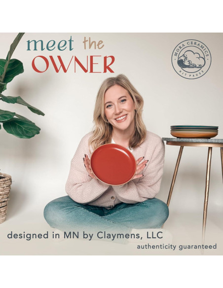 Juego de Platos Cerámica Mora Mate 19.8 cm Set 6 Pzs