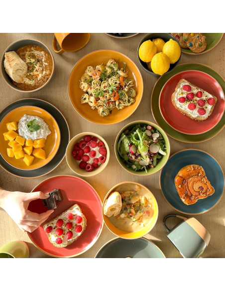 Juego de Platos Cerámica Mora Mate 19.8 cm Set 6 Pzs