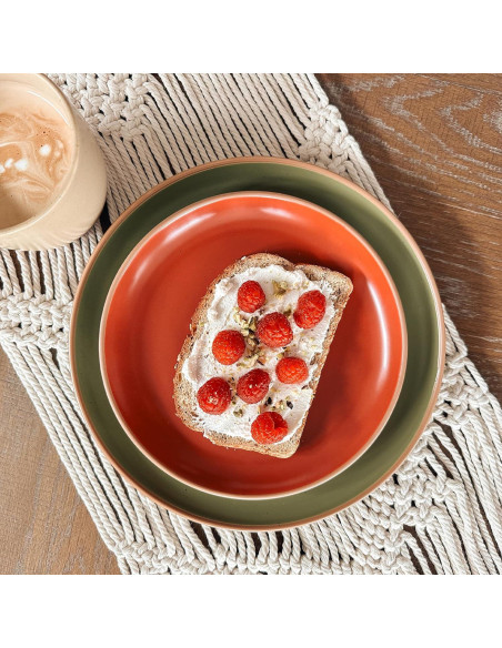 Juego de Platos Cerámica Mora Mate 19.8 cm Set 6 Pzs