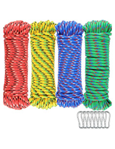 Cuerda Trenzada Wellmax 4 Pack 15,24m Multicolor Resistente