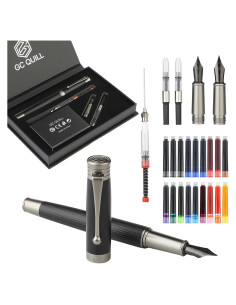 Juego de Pluma Fuente GC QUILL MU-13 con 18 Cartuchos de Tinta