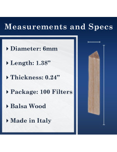 Filtros de Balsa Savinelli 6mm - Paquete de 100 Unidades 2