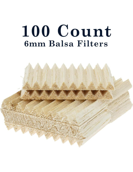 Filtros de Balsa Savinelli 6mm - Paquete de 100 Unidades
