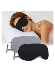 Paquete de 2 Máscaras para Dormir BATHRINS Suaves y Ajustables