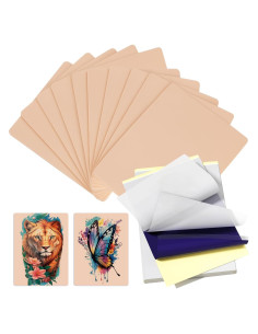 Kit de Pieles de Tatuaje Jconly - 10 Piezas Silicona + 25 Papeles