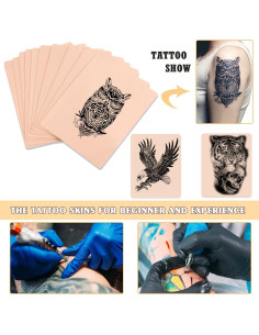 Kit de Pieles de Tatuaje Jconly - 10 Piezas Silicona + 25 Papeles 2