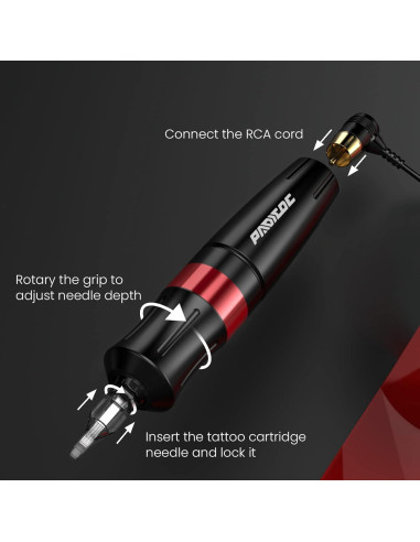 Kit de Tatuaje Pluma WTK165 con 10 Agujas y Tinta