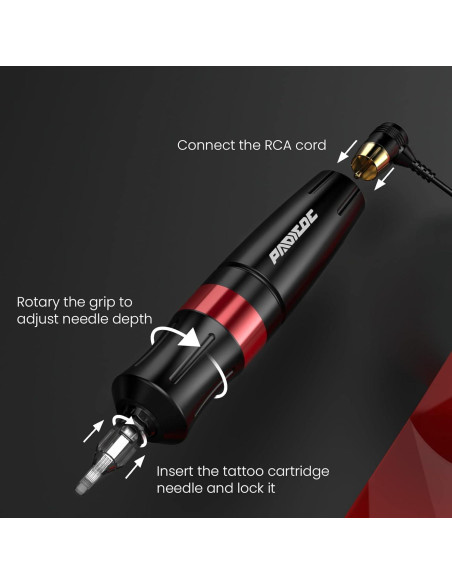 Kit de Tatuaje Pluma WTK165 con 10 Agujas y Tinta Kit de Tatuaje Pluma WTK165 con 10 Agujas y Tinta