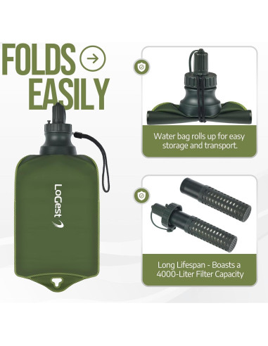 Bolsa de Filtro de Agua Plegable LoGest - 4000L Filtración