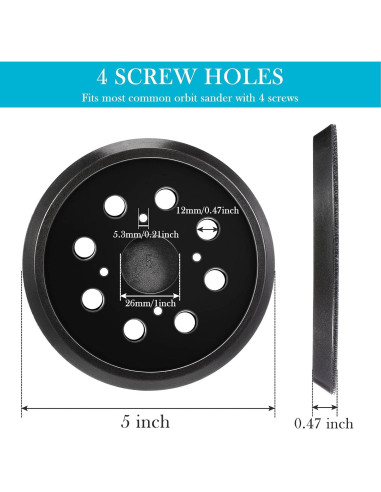 Almohadilla de Lijadora Mudder 5" 8 Agujeros Gancho y Bucle