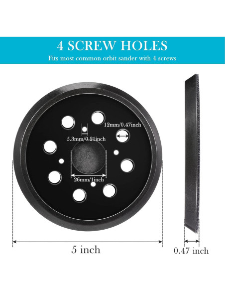 Almohadilla de Lijadora Mudder 5" 8 Agujeros Gancho y Bucle