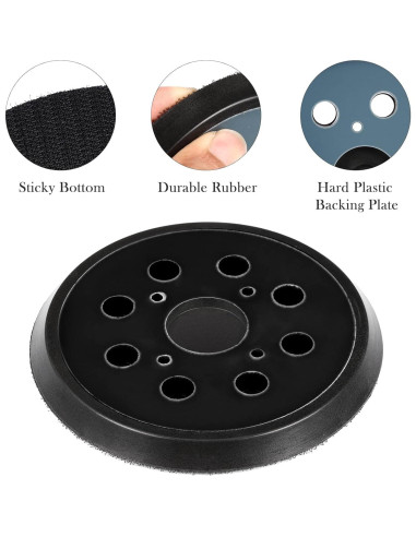 Almohadilla de Lijadora Mudder 5" 8 Agujeros Gancho y Bucle