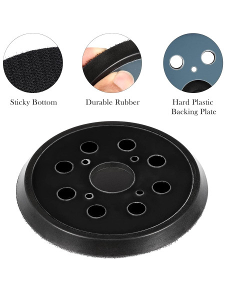 Almohadilla de Lijadora Mudder 5" 8 Agujeros Gancho y Bucle