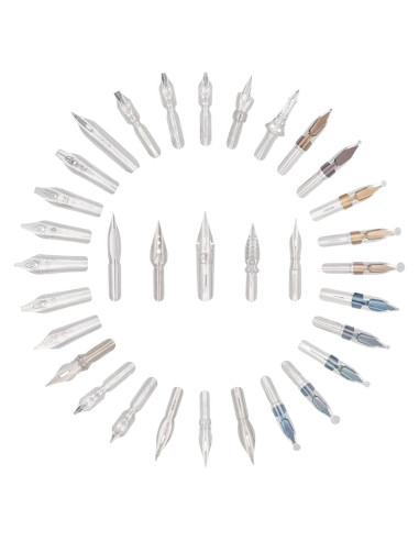 Gullor Set de 34 Plumas de Caligrafía y Soporte Oblicuo
