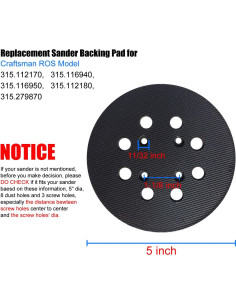 Pad de Lijado Craftsman 315 12,7 cm Gancho y Bucle 2