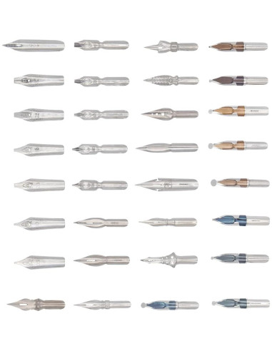 Gullor Set de 34 Plumas de Caligrafía y Soporte Oblicuo