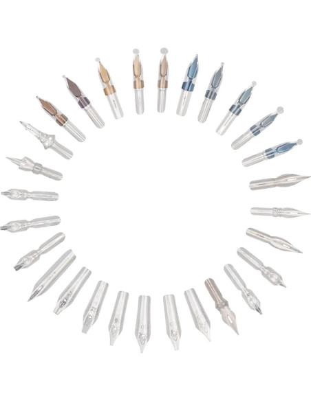 Gullor Set de 34 Plumas de Caligrafía y Soporte Oblicuo