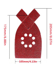 50 Hojas Lija DUSJVYUE 105x175mm 40-120 Grano 8 Agujeros 2