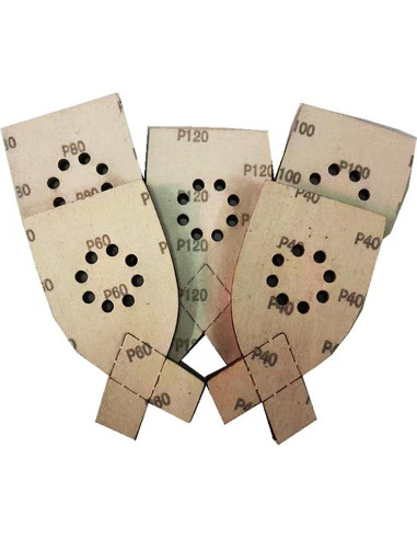 50 Hojas Lija DUSJVYUE 105x175mm 40-120 Grano 8 Agujeros