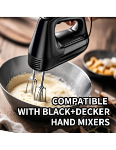 Paquete de 2 Batidores de Acero Inoxidable Ajrwiiy para Mezclador BLACK+DECKER 2