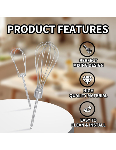 Paquete de 2 Batidores de Acero Inoxidable Ajrwiiy para Mezclador BLACK+DECKER