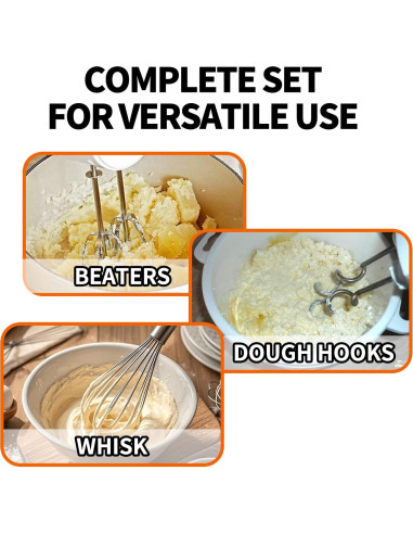 Paquete de 2 Batidores de Acero Inoxidable Ajrwiiy para Mezclador BLACK+DECKER