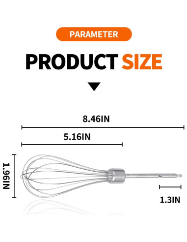 Paquete de 2 Batidores de Acero Inoxidable Ajrwiiy para Mezclador BLACK+DECKER
