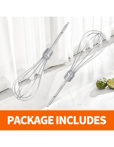 Paquete de 2 Batidores de Acero Inoxidable Ajrwiiy para Mezclador BLACK+DECKER