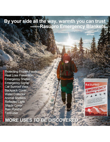Paquete de 9 mantas de emergencia Rasupro Mylar térmicas