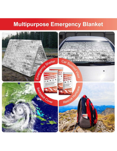 Paquete de 9 mantas de emergencia Rasupro Mylar térmicas