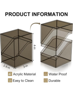 Caja de Barajas Mlikero 6 Piezas Acrílico Negro para 100 Cartas 2