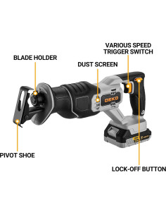 Sierra Recíproca Inalámbrica DEKOPRO 20V con Batería y Cargador 2