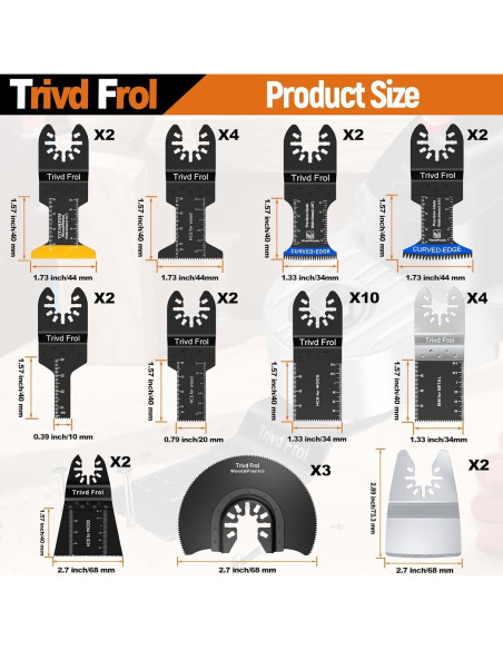 121 Cuchillas de Sierra Oscilante TrivdPro para Madera y Metal