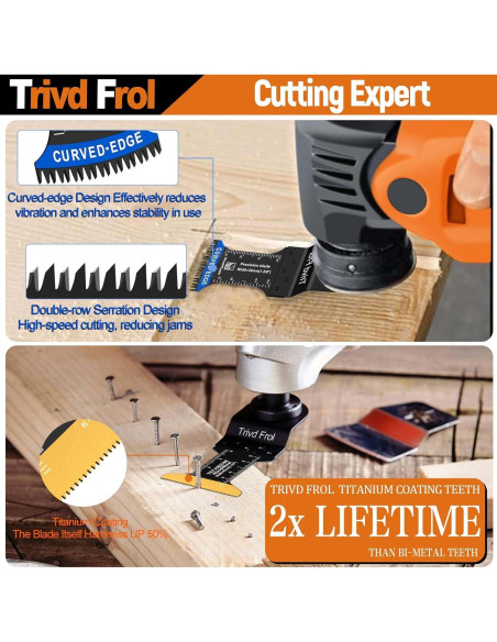 121 Cuchillas de Sierra Oscilante TrivdPro para Madera y Metal