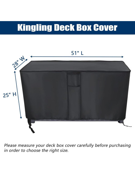 Cubierta de Caja de Deck Kingling 129x71x63 cm Impermeable