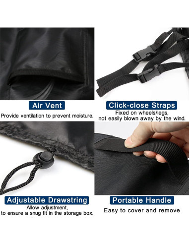 Cubierta de Caja de Deck Kingling 129x71x63 cm Impermeable