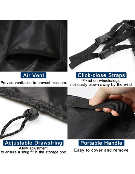 Cubierta de Caja de Deck Kingling 129x71x63 cm Impermeable