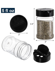 Yesland Tarros de Especias de Plástico 20 Piezas 148 ml Sin BPA 2