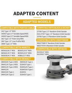 Pad de Lijadora Orbital 5" Johnnyue 8 Agujeros Compatible 2