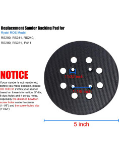 Pad de Lijado 12,7 cm Tockrop para Lijadora Ryobi RS290 2