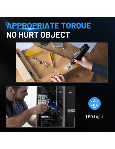 Destornillador Eléctrico LUFF 4V Recargable 250 RPM LED