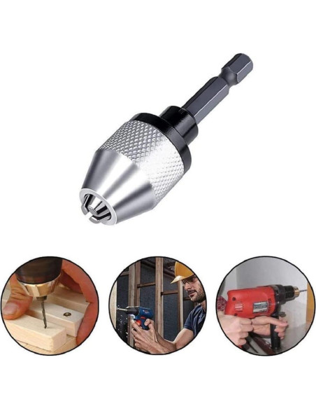 Adaptadores de Broca Sin Llave Fixinus 2 Piezas 0.3-6.5mm