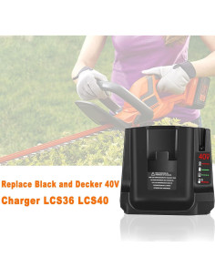 Cargador Rápido DYCAFYY LCS40 36V/40V para Black+Decker 2
