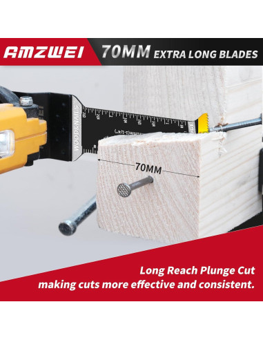 Cuchillas Oscilantes AMZWEI 20 Pcs Titanio 70mm Dientes Japoneses