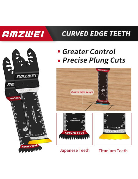 Cuchillas Oscilantes AMZWEI 20 Pcs Titanio 70mm Dientes Japoneses