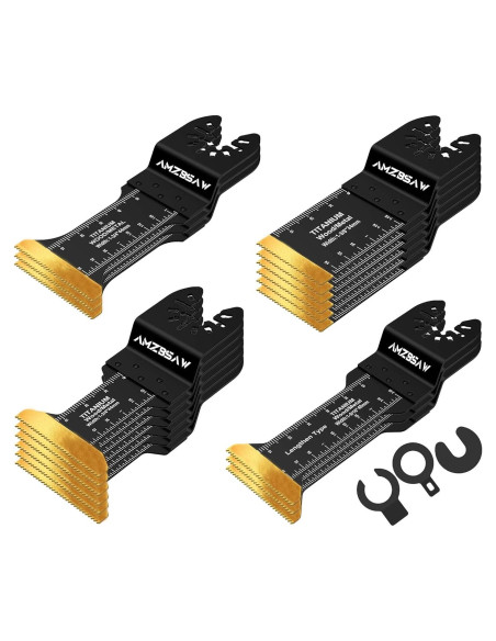 18 Piezas Cuchillas Oscilantes Titanio AMZBSAW para Metal